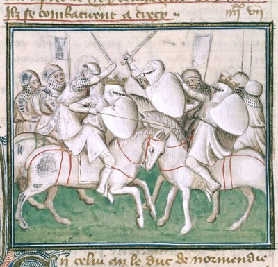 スローン 2433 C、fol.69v クレシーの戦い、1410 年頃（ベラム） 作： French School