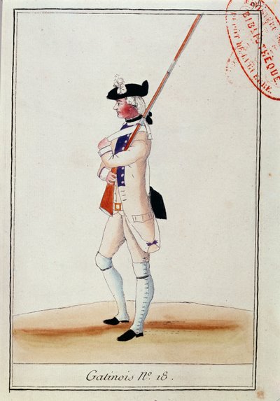 グレナディアガティノア連隊の兵士、1780年頃 作： French School
