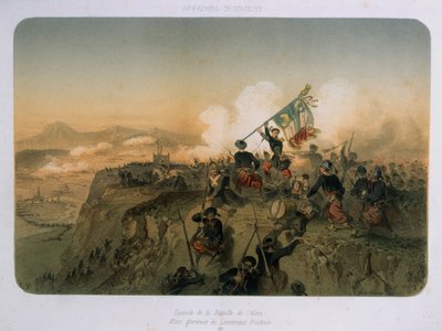 1854年9月20日のアルマの戦いで攻撃された兵士、1854年 作： French School