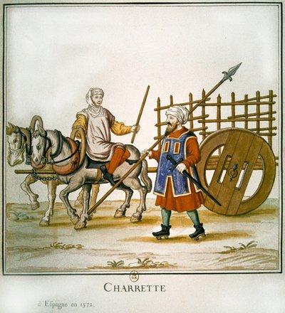 スペインのカート、1672年（紙にトイレ） 作： French School