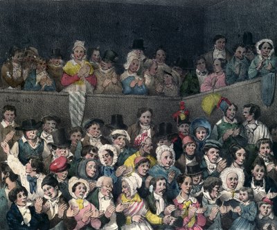 劇場で拍手する観客、ベナールアンドフレイ作、1837年 作： French School
