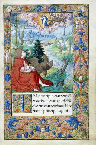 パトモスの聖ヨハネ、フランソワ1世のために作られた時祷書、c.1532-1540 作： French School