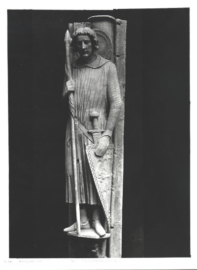騎士に扮した聖セオドア、浮彫り彫刻、c.1230 作： French School