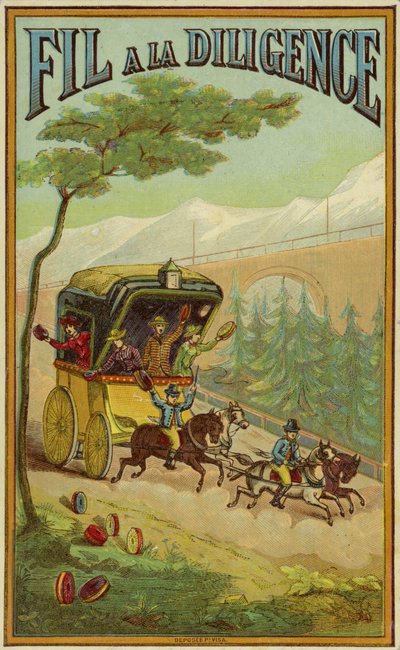 高速移動する駅馬車 作： French School