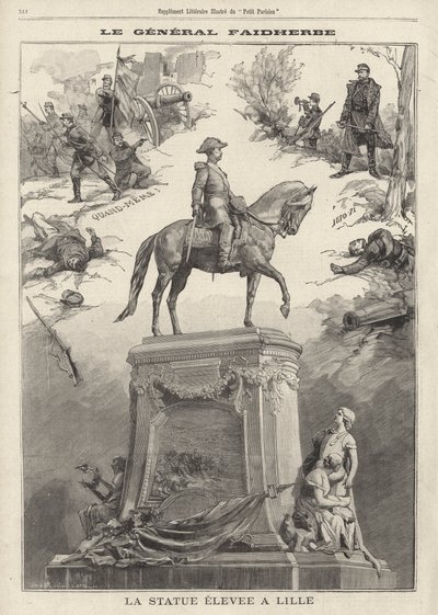 リールに建立されたフランスの将軍兼植民地総督ルイ・ファイダーブの銅像 作： French School