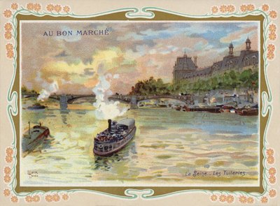 セーヌ川、パリの蒸気船 作： French School