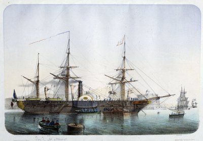 トゥーロン港の蒸気フリゲート船（1850年頃 作： French School