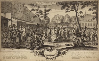 1720年に設立されたパリのホテルドソワソンの庭園にある証券取引所 作： French School