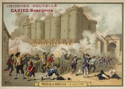 1789年7月14日、パリのバスティーユの嵐 作： French School