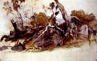 木々の習作」1825年頃（板に油彩） 作： French School