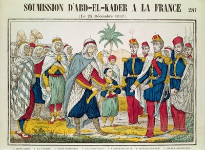 1847年12月23日、アンリドルレアン（1822-97）へのアブドエルカデル（1808-83）の提出 作： French School