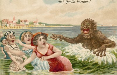 海の怪物が追いかける水泳選手 作： French School