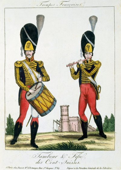 スイス衛兵、タンブールとファイフ奏者、1790年頃 作： French School