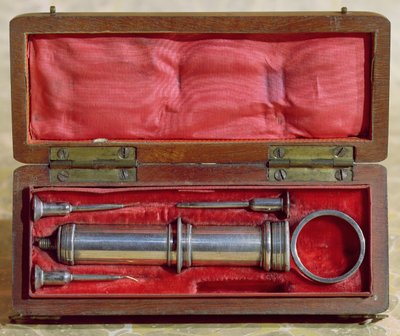 1853年にシャルルガブリエルプラヴァス（1791-1853）によって発明された注射器 作： French School