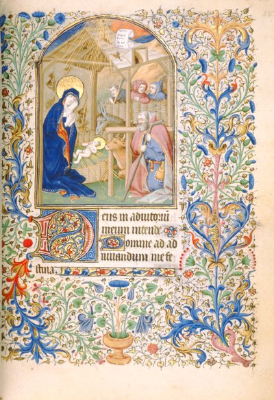 T.2629 Ms 63 f.55rキリスト降誕（パリの使用）c.1460 作： French School