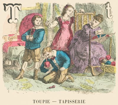 T：トップ—タペストリー 作： French School