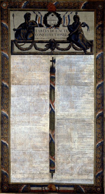 1793年の憲法の表 作： French School