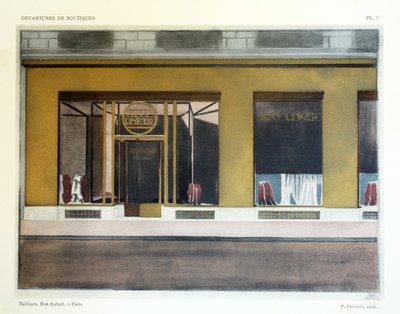 仕立て屋、プレート7、ルイピエールセジール、パリ、1927年のデバンチャーズデブティックからのイラスト 作： French School