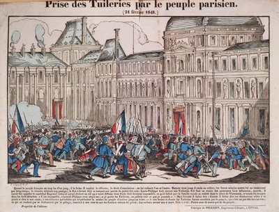 パリの人々によるチュイルリーの占領、1848年2月24日 作： French School