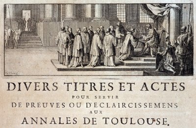 1271年にフィリップ3世の使者がトゥールーズ市とトゥールーズ伯爵を手に入れたことが、Germain de Lafailleの「Annales de la ville de Toulouse」に記載されているが、トゥールーズ 作： French School