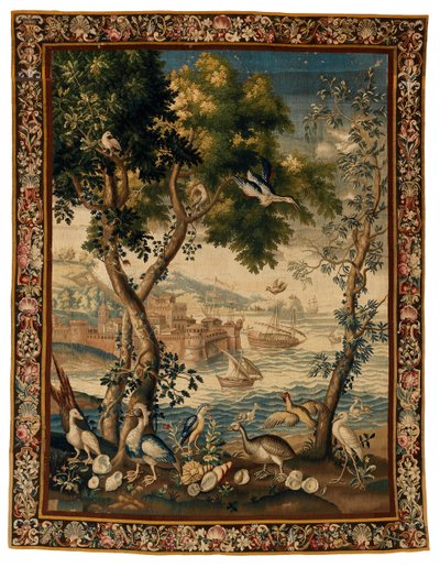 ポルト・ド・メールのタペストリー、ボーヴェ製、1725年頃（ウール＆リネン） 作： French School