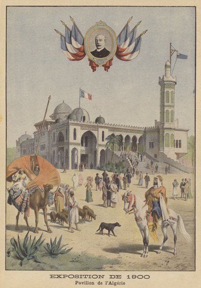 1900年のパリ万国博覧会のアルジェリア館（カラーリトグラフ 作： French School