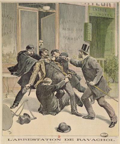 ラヴァコールの逮捕、「ルプチジャーナル」の表紙、1892年4月16日 作： French School