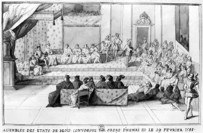 1588年以降、フランス国王アンリ3世（1551-89）が1588年2月29日にブロワ団地の総会を召集 作： French School