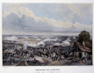 1794年のフルールスの戦い-「バトル・ナポレオン」に掲載、19世紀後半 作： French School
