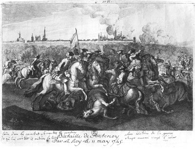 フォンテノイの戦い、1745年5月11日 作： French School