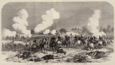 ソルフェリーノの戦い、クアリアラの農場でのニエル将軍とヴィノワ将軍（エングレービング 作： French School