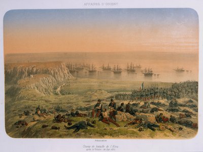 勝利後のアルマの戦場、1854年9月20日 作： French School