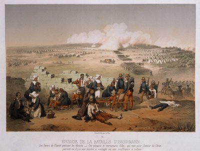 1856年11月5日、クリミア半島の戦争からのInkermannの戦い、1856年、パリ、Lemercier et Cieから出版 作： French School