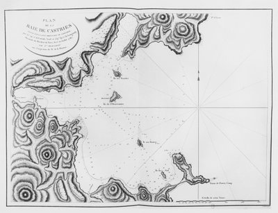 ラ・ペルーズの旅程から見たタルタリー海峡のカストリ湾の様子 作： French School