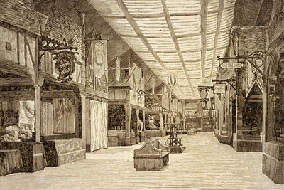 1897年5月4日の火災前のパリのバザールドラシャリテ 作： French School