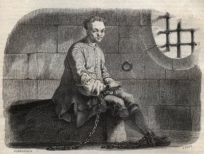 獄中の旅団長ルイ・ドミニク・ガルトハウゼン（1693-1721） - アルマン・フーキエ（1817-18? 作： French School