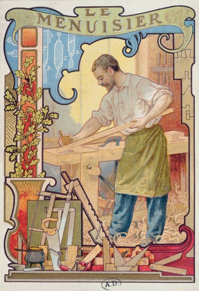 カーペンター、工芸の本のイラスト、c.1899 作： French School