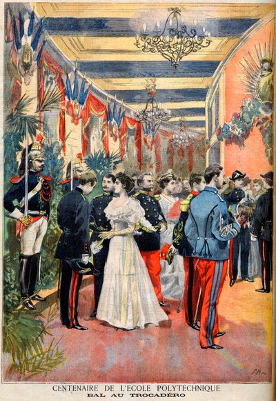 エコール・ポリテクニークの100周年記念式典。トロカデロでの舞踏会（1894年5月28日付「ル・プチ・ジャーナル」付録イラストより）（エングレービング 作： French School
