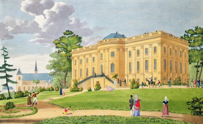 モンモランシー城、パリ近郊、1815〜20年頃（カラー彫刻） 作： French School