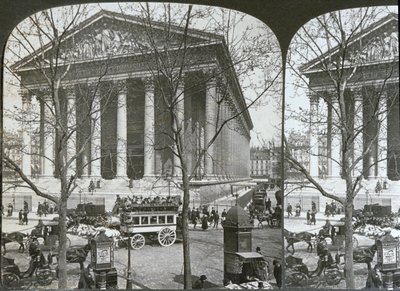 ラマドレーヌ教会、パリ、立体視、c.1860-70 作： French School