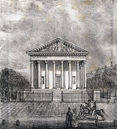 マドレーヌ教会 - "Alphabet Picturesque des Monumens de Paris" 1840年頃（エングレーヴィング） 作： French School