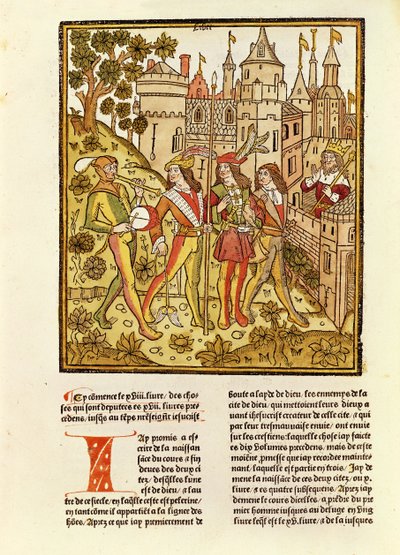 神の都市と今世紀の都市、ラシテドデュー、1486-87（木版画） 作： French School