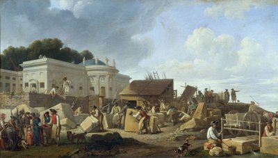 1786年、ホテル・ド・サルムの建設（油彩・キャンバス） 作： French School
