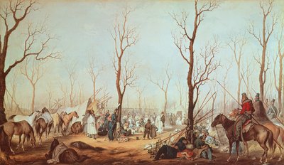 シャンゼリゼのコサック、1815（紙にトイレ） 作： French School