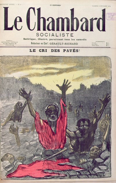 貧しい人々の叫び、ル・シャンバール社会主義誌の表紙、1894年2月3日 作： French School