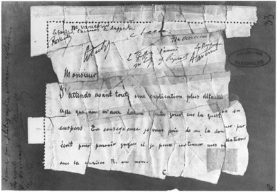 ドレイファス事件、1894年12月22日、電報はエステルハジー司令官に送られました 作： French School