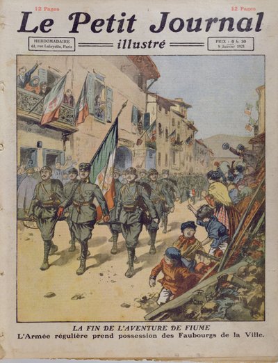 1921年1月9日、ルプティジャーナルより、フィウメアドベンチャーの終わり 作： French School