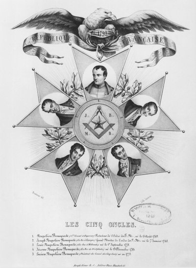フリーメーソンの5人の叔父、1848 作： French School