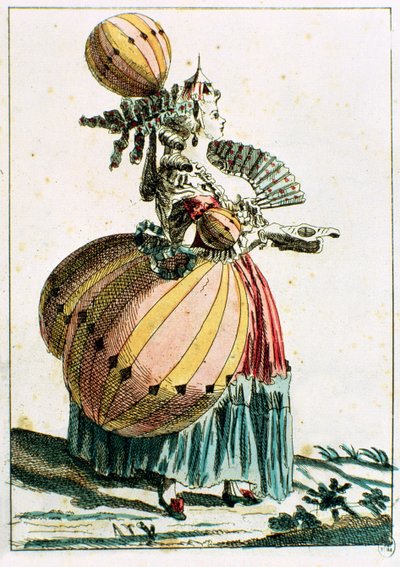 フライングコケット、1784年頃（カラー彫刻） 作： French School