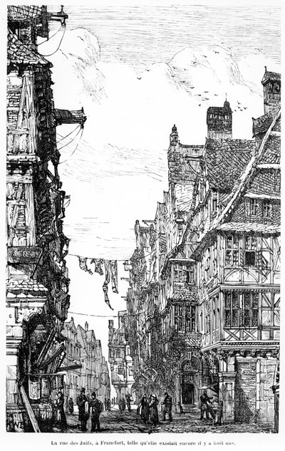 フランクフルトユデンガッセ、1860年〜70年 作： French School